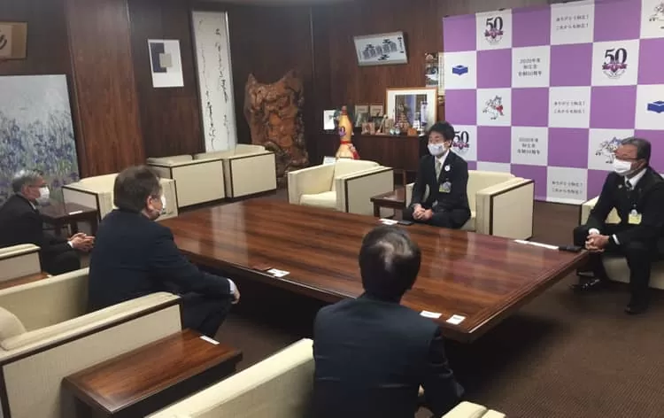 谷田町三役と市長、副市長と面談の様子