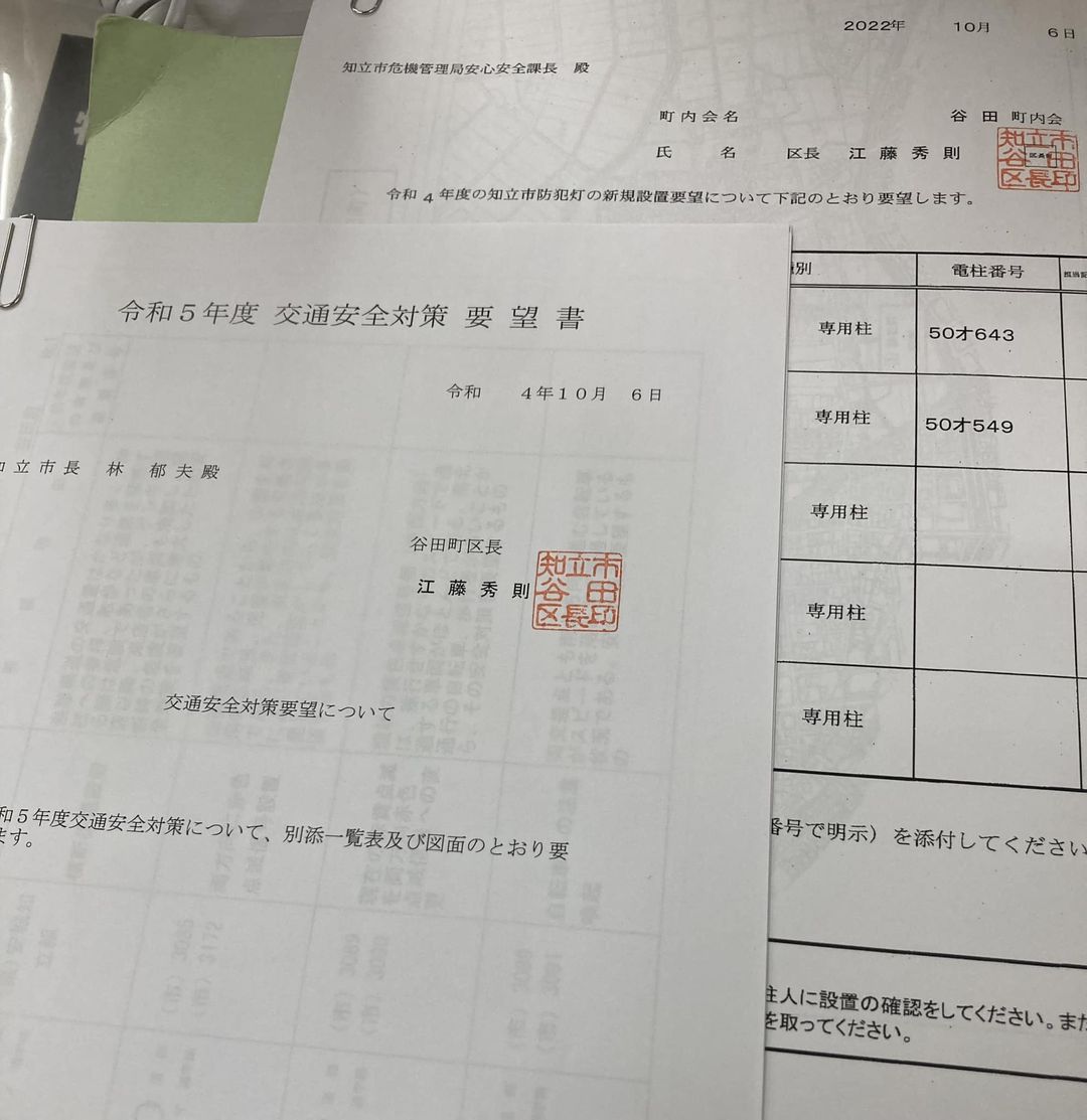 【安心安全な谷田町を目指した要望活動🚔】
