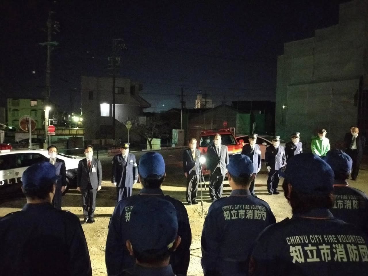 【👨‍🚒知立市消防団年末警戒の激励🚒】