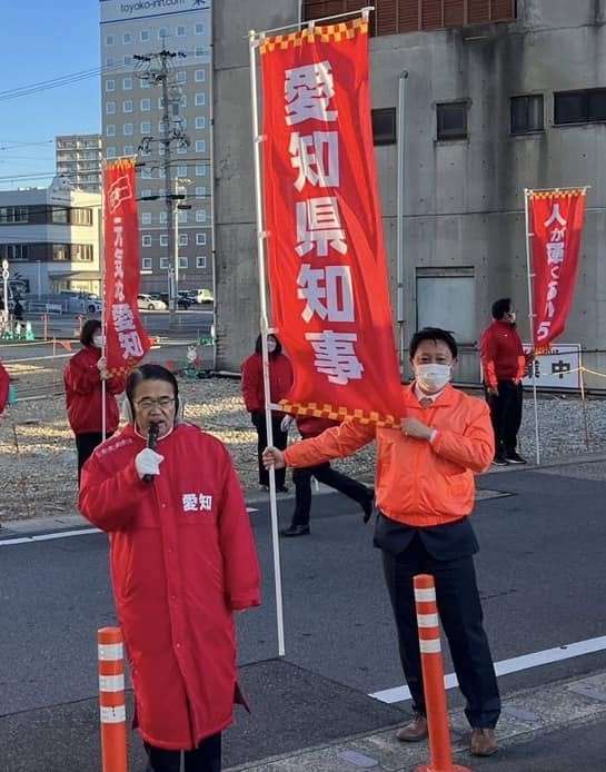 【大村知事知立駅街宣🎤とオレンジの山田圭】