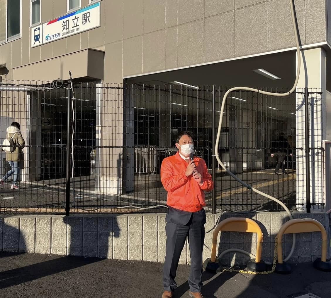 【大村知事知立駅街宣🎤とオレンジの山田圭】