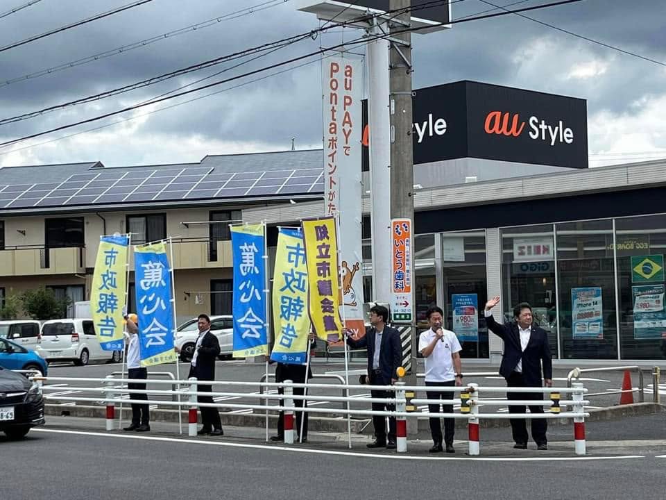 【久しぶりの街頭活動＠篤心会】