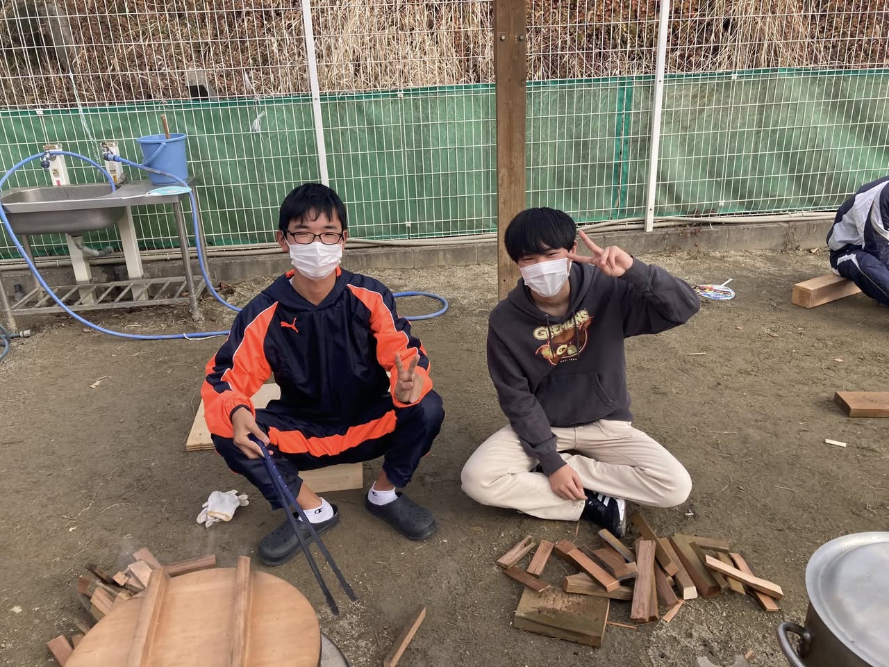 【OBを連れて猿渡保育園餅つき会へ】