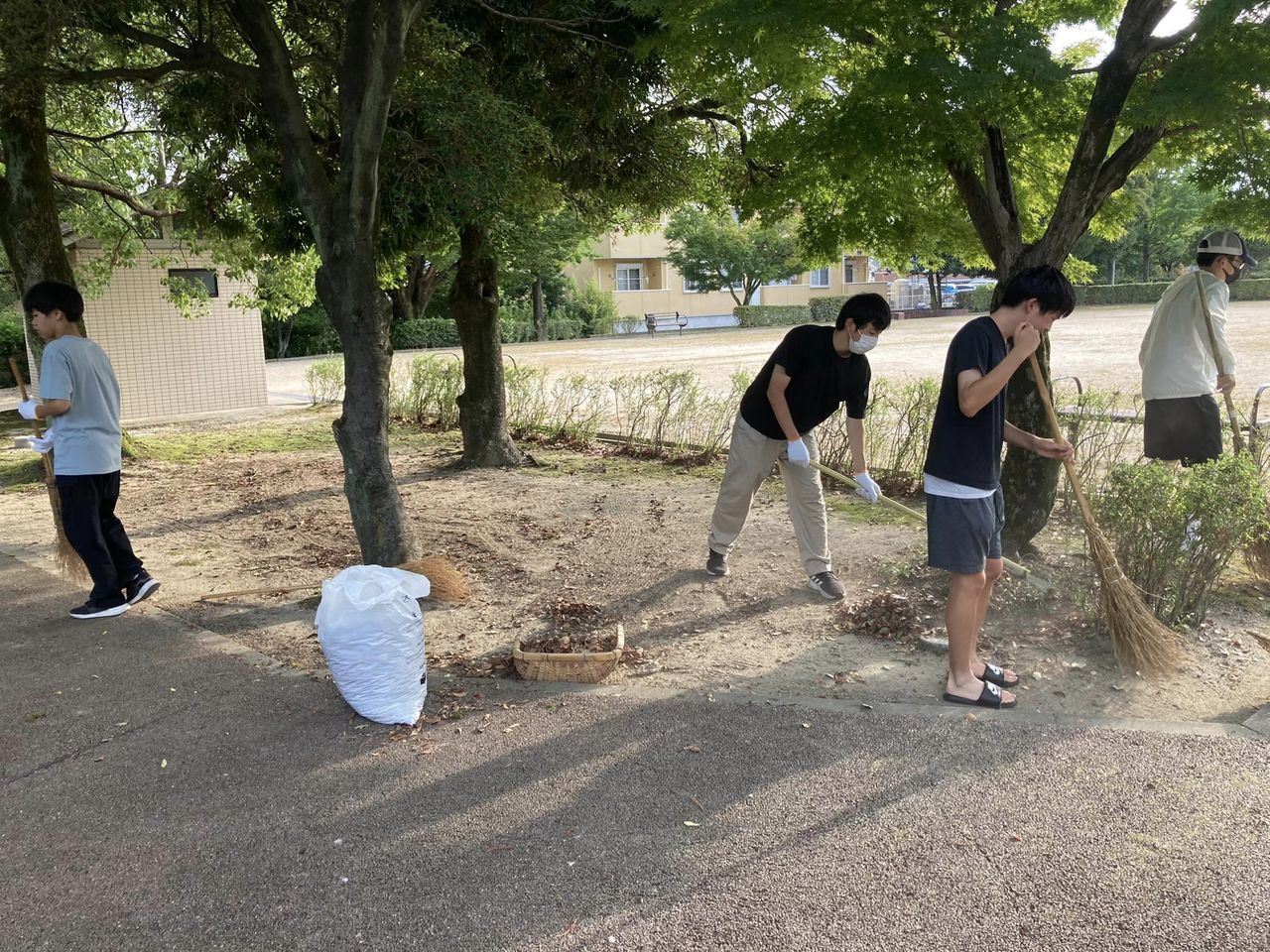 谷田公園のラジオ体操にて