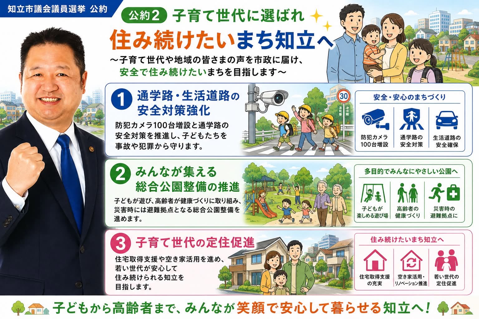 公約② 子育て世代に選ばれ、住み続けたいまち知立へ