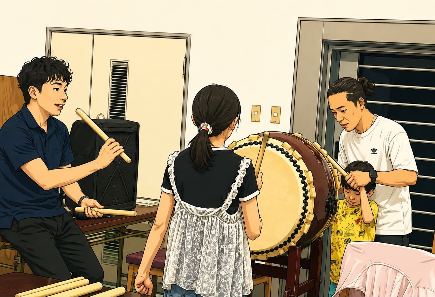 谷田町盆踊り 盆太鼓練習会を見学しました🥁